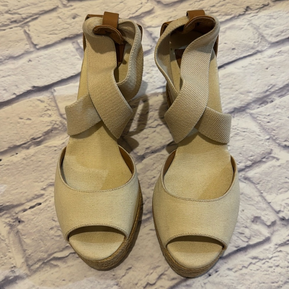 Tory Burch Cream Wedges
